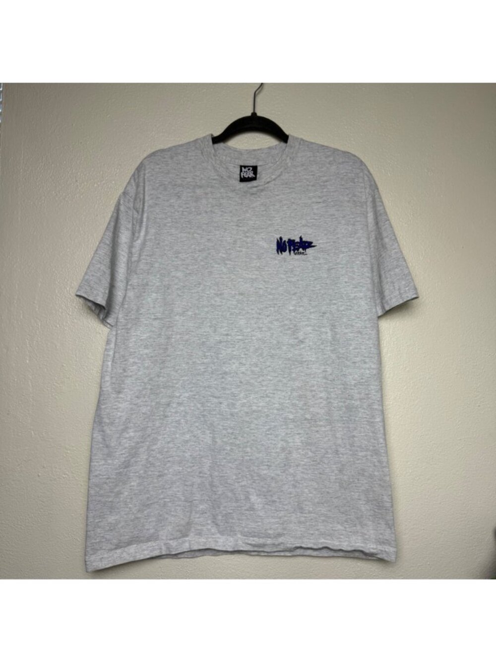 VTG No Fear 90s Single Stitch Gray Graphic Double Sided Print Tee Sz XL - Picture 2 of 7